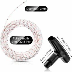 OUSUDELA Corde De Démarrage De 10 M - 3 Mm - Avec 3 Poignées - Pour Tondeuse à Gazon, Tronçonneuse, Débroussailleuse, Pièces De Moteur -France Tondeuse Soldes Boutique 60280031 2