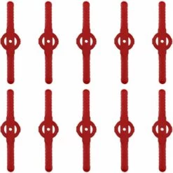 AOUGO 10 Pièces Lames De Tondeuse Jardin Tondeuse Accessoires, Lames De Rechange En Plastique, Outils De Jardin, Petit Trou 5mm, Pour Jardin Pelouse Tondeuse, Coupe-Bordures Sans Fil(Rouge)