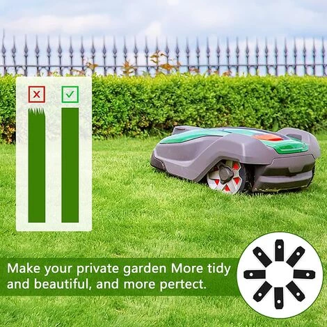 MACARON Lames De Rechange En Titane, 45 Pièces Lames En Titane, Lame Robot Tondeuse, Lames De Couteau En Titane Noir, Lame Tondeuse De Rachange, Pour Husqvarna Automower Gardena Robot Tondeuse Avec 45 Vis LO-Ron 7 MACARON Lames De Rechange En Titane, 45 Pièces Lames En Titane, Lame Robot Tondeuse, Lames De Couteau En Titane Noir, Lame Tondeuse De Rachange, Pour Husqvarna Automower Gardena Robot Tondeuse Avec 45 Vis LO-Ron – Image 5