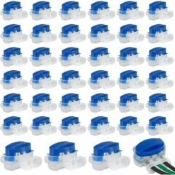PESCE Connecteurs De Câble Remplis Des Résines, 40 Pièces Connecteurs De Câble Robot Tondeuse Remplis Étanche 3 Trous Fils Électrique Sertis Gel Résine Pour Tondeuses à Gazon Robotiques Automower.