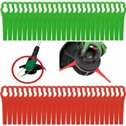 FVBJD 30 Pièces Lames En Plastique, Lames De Coupe En Plastique, Lidl Florabest Edge Cutter Blade Pour Pelouse Coupe Bordures(La Couleur Rouge)