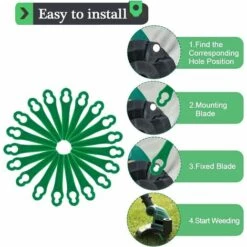 MINKUROW 100 Pièces Lames De Rechange BBC En Plastique, Lames De Coupe Pour Tondeuse à Gazon Et Jardin (vert) -France Tondeuse Soldes Boutique 61362978 2