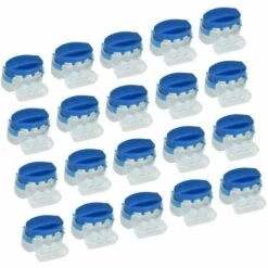 HABIENTôT 20 Pièces Connecteurs De Câble Remplis Des Résines, Connecteurs Pour Câble Périphérique, 314 Connecteurs De Câble Étanche 3 Trous, Parfait Pour Jardin & Extérieur Et Tondeuse Robot Bleu + Blanc，Oi-FRIS