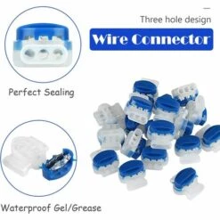 HABIENTôT 20 Pièces Connecteurs De Câble Remplis Des Résines, Connecteurs Pour Câble Périphérique, 314 Connecteurs De Câble Étanche 3 Trous, Parfait Pour Jardin & Extérieur Et Tondeuse Robot Bleu + Blanc，Oi-FRIS -France Tondeuse Soldes Boutique 64497049 5