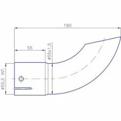 CYCLINGCOLORS Embout Tube Pot échappement Diamètre 55mm Longueur 190mm Noir Tracteur Engin Agricole Chantier 5 CYCLINGCOLORS Embout Tube Pot échappement Diamètre 55mm Longueur 190mm Noir Tracteur Engin Agricole Chantier -France Tondeuse Soldes Boutique 64658940 2