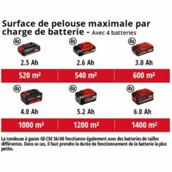 Einhell Tondeuse à Gazon Sans Fil GE-CM 36/48 Li M-Solo Power X-Change (36 V, 48 Cm Largeur De Coupe, Jusqu'à 1000 M², Fonction Mulching) Livré Sans Batterie Ni Chargeur -France Tondeuse Soldes Boutique 64757710 3