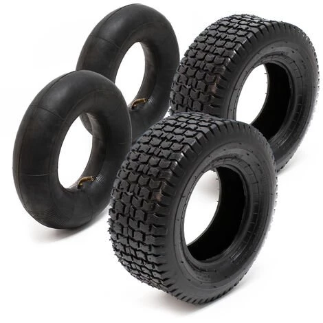 WILTEC Lot 2x Pneus 2x Chambres Air Tondeuse Autoportée 16x6.50-8 4PR Valve Coudée Chariot Diable Brouette 3 WILTEC Lot 2x Pneus 2x Chambres Air Tondeuse Autoportée 16x6.50-8 4PR Valve Coudée Chariot Diable Brouette