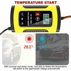 OSQI Chargeur De Batterie Intelligent Portable à écran LCD 6A/12V Avec Type De Réparation De Protections Multiples Pour Batterie De Moto De Voiture -France Tondeuse Soldes Boutique 65501466 3