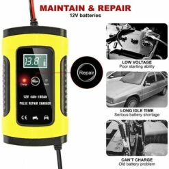 OSQI Chargeur De Batterie Intelligent Portable à écran LCD 6A/12V Avec Type De Réparation De Protections Multiples Pour Batterie De Moto De Voiture -France Tondeuse Soldes Boutique 65501466 4
