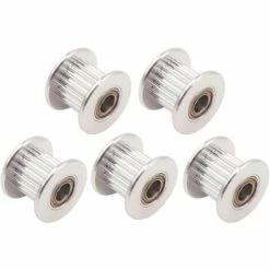 OSQI 2 GT GT2 Courroie Poulie De Renvoi En Aluminium 20 Dents Dent 3 Mm Alésage 5 Mm Pour Imprimante 3d Courroie De Distribution 6 Mm 10 Mm De Largeur (lot De 5 Pièces) (10 Mm - 20T - Alésage 5 Mm, Avec Dent