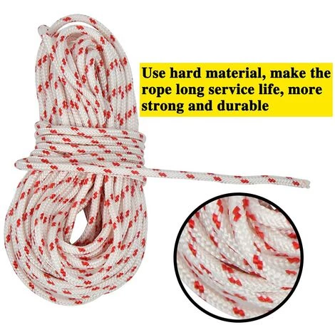 HEGUYEY Corde De Démarrage à Rappel 10 Mètres,Cordon De Traction Avec Poignée De Démarrage à Rappel 3 Pièces Pour Tondeuse à Gazon Moteur De Débroussailleuse De Bord De Coupe De Tronçonneuse 4 HEGUYEY Corde De Démarrage à Rappel 10 Mètres,Cordon De Traction Avec Poignée De Démarrage à Rappel 3 Pièces Pour Tondeuse à Gazon Moteur De Débroussailleuse De Bord De Coupe De Tronçonneuse – Image 2