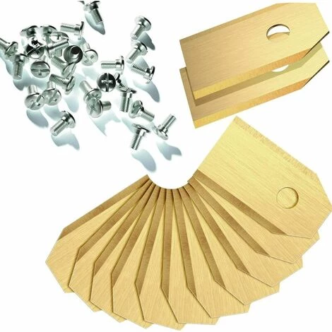 KAEJYIUT Lot De 30 Lames De Rechange En Titane Pour Tous Les Robots Tondeuses à Gazon Husqvarn/Automower/Gardena(3g-0.75mm) Avec 30 Vis, Pour Modèles 105,310,315,320,420,430x,r40i 2 KAEJYIUT Lot De 30 Lames De Rechange En Titane Pour Tous Les Robots Tondeuses à Gazon Husqvarn/Automower/Gardena(3g-0.75mm) Avec 30 Vis, Pour Modèles 105,310,315,320,420,430x,r40i