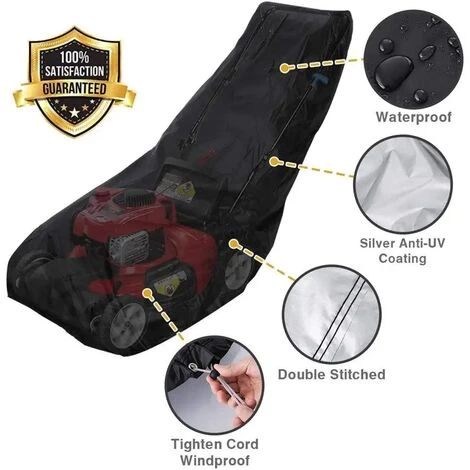 RHAFAYRE Housse De Tondeuse à Gazon Imperméable à L'eau Et à La Poussière En Polyester 210D Avec Cordon De Serrage Et Sac De Rangement (193 X 63,5 X 112 Cm) 7 RHAFAYRE Housse De Tondeuse à Gazon Imperméable à L'eau Et à La Poussière En Polyester 210D Avec Cordon De Serrage Et Sac De Rangement (193 X 63,5 X 112 Cm) – Image 5