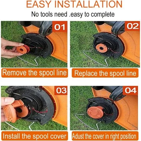 OCXIN Bobines De Fil De Tondeuse à Gazon Pour WORX WA0004.1 (longueur 3m Diamètre ⌀1.65mm) Bobines De Fil En Nylon Coupe-fil WA0010 Tous 20V (WORX WA0004.1, 4 Pièces) 6 OCXIN Bobines De Fil De Tondeuse à Gazon Pour WORX WA0004.1 (longueur 3m Diamètre ⌀1.65mm) Bobines De Fil En Nylon Coupe-fil WA0010 Tous 20V (WORX WA0004.1, 4 Pièces) – Image 4