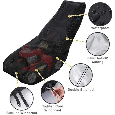 HKLFFJA Tondeuse À Gazon Couvre Étanche Antipoussière Tous Temps Extérieur/intérieur Anti-UV Protecteur 210D Polyester Sac De Rangement - 4 HKLFFJA Tondeuse À Gazon Couvre Étanche Antipoussière Tous Temps Extérieur/intérieur Anti-UV Protecteur 210D Polyester Sac De Rangement - – Image 2