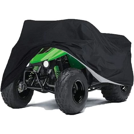 HKLFFJA Housse De Voiture De Moto Noire 210D Oxford Cloth Heavy Duty Quad Bike Cover All Weather Outdoor Motorcycle Scooter Covers ATV Cover - 3 HKLFFJA Housse De Voiture De Moto Noire 210D Oxford Cloth Heavy Duty Quad Bike Cover All Weather Outdoor Motorcycle Scooter Covers ATV Cover -