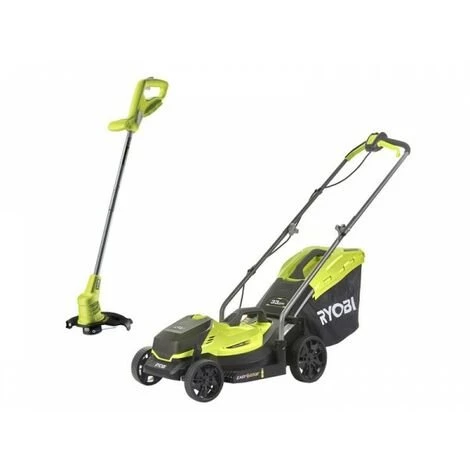 RYOBI Pack Tondeuse 33cm + Coupe Bordure Sans Fil 18 V 4Ah One+ 3 RYOBI Pack Tondeuse 33cm + Coupe Bordure Sans Fil 18 V 4Ah One+