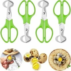 THSINDE Lot De 4 Ciseaux à œufs De Caille, Ciseaux à œufs De Caille En Acier Inoxydable, Petits Ciseaux à œufs De Caille