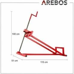 AREBOS Lève-tondeuse Tracteur-tondeuse Dispositif De Levage Cric | 450 Kg | Angle D'inclinaison à Environ 45° | Rouge | Stable Et Solide - Rouge -France Tondeuse Soldes Boutique 7557616 4