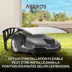 AREBOS Garage De Tondeuse Robot | Abri Pour Robot | Taille 102 X 79 X 46 Cm | Résistant Aux Intempéries + Protection UV | Avec Pieds En Métal | Matériel De Montage Inclus -France Tondeuse Soldes Boutique 8505618 5