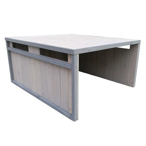 WILTEC Garage De Robot Tondeuse Toit En Pente Bois Massif Abri Carport Gris 80x70x38cm 3 WILTEC Garage De Robot Tondeuse Toit En Pente Bois Massif Abri Carport Gris 80x70x38cm