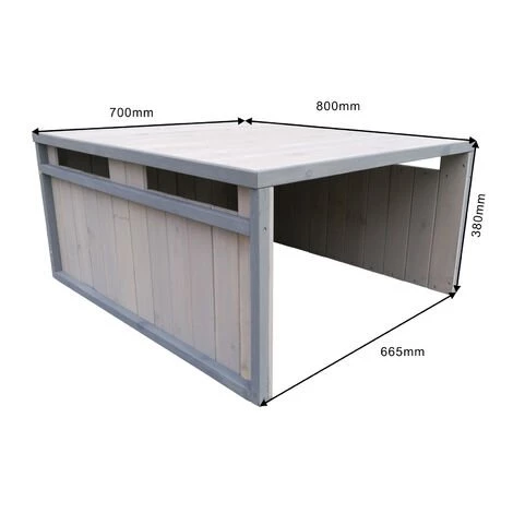 WILTEC Garage De Robot Tondeuse Toit En Pente Bois Massif Abri Carport Gris 80x70x38cm 6 WILTEC Garage De Robot Tondeuse Toit En Pente Bois Massif Abri Carport Gris 80x70x38cm – Image 4